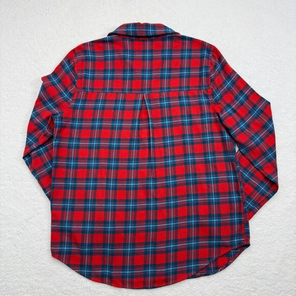 Aeropastale Plaid Flannel Shirt Button Up Cabin Grunge Red Blue Womens L - Picture 7 of 12